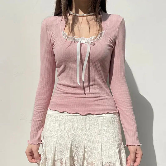 Chloe Tea Pink Bow Blouse